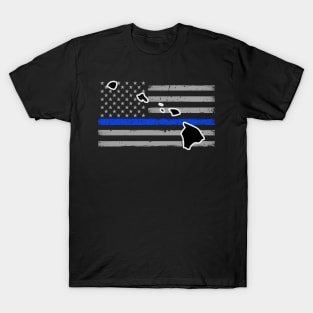 Hawaii Thin Blue Line Flag T-Shirt